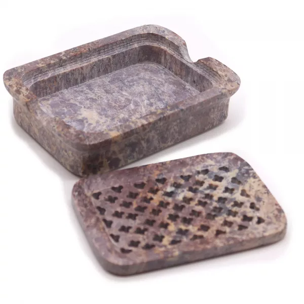 Soapstone Soap Dish & Drainer 11x8cm- Classic Square - Image 4