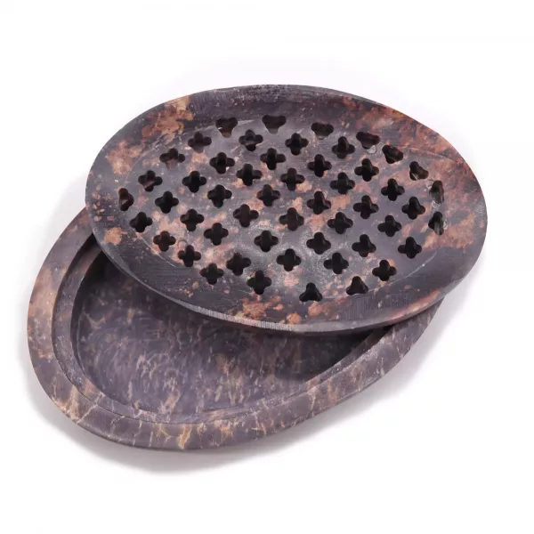 Soapstone Soap Dish & Drainer 11x8cm- Classic Oval - Image 3