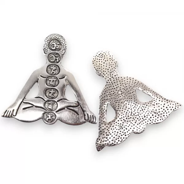 Polished Aluminum Seven Chakra Yoga Incense Holder - Image 2