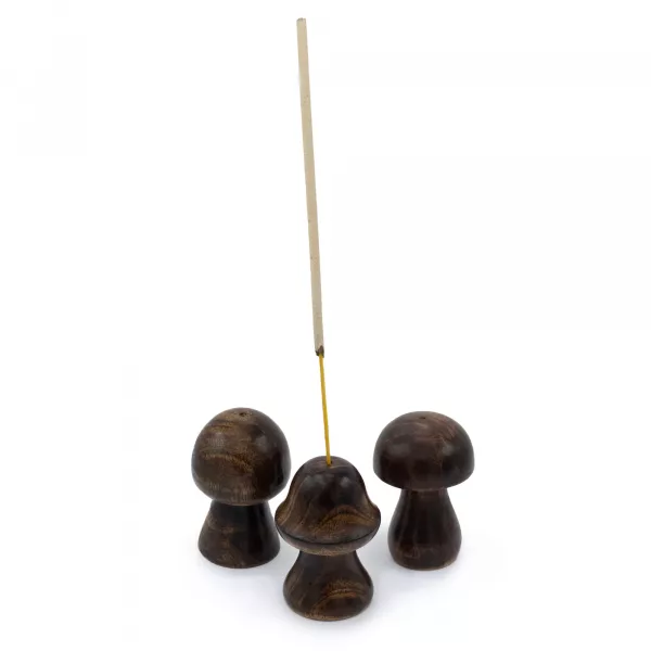 Set of 3 Mini Incense Mushrooms (8cm 7cm 6.5cm) - Image 3