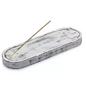 Large Incense Tray 30x10cm – Classic Whitewash