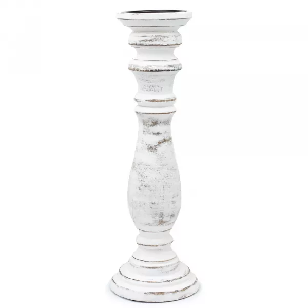 Classic Candle Stand - Whitewash - Large