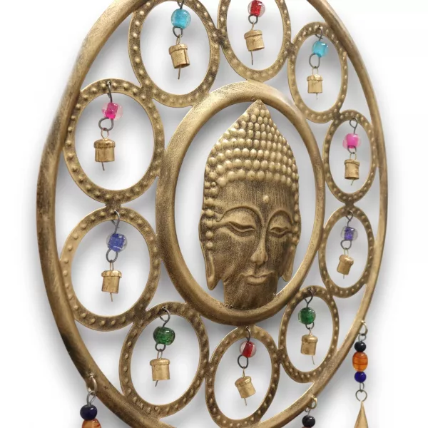 Indian Chimes - Lrg Buddha  Face 15 Bell Chimes - Image 2