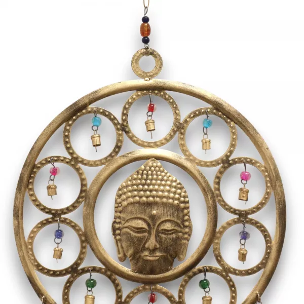 Indian Chimes - Lrg Buddha  Face 15 Bell Chimes - Image 3