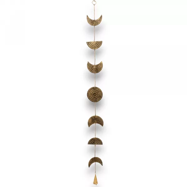 Indian Chimes - Brass Moon Phases Drop with Bell 25cm
