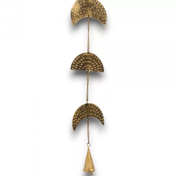 Indian Chimes - Brass Moon Phases Drop with Bell 25cm - Image 2