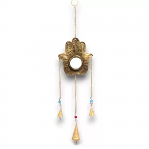 Indian Chimes - Hamsa Sm Mirror 3 Bells