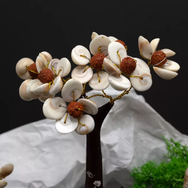Med Gomati Chakra Circle Stone Tree with Rudraksha - (45 stones) - Image 2