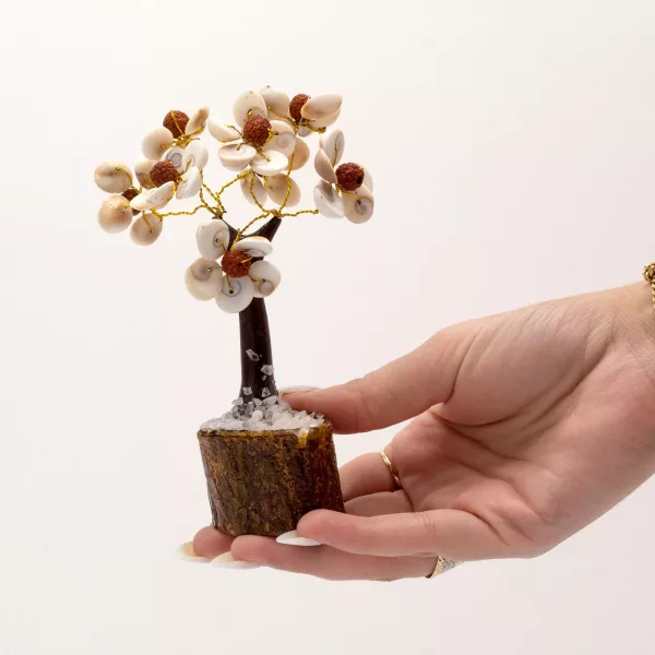 Med Gomati Chakra Circle Stone Tree with Rudraksha - (45 stones) - Image 3