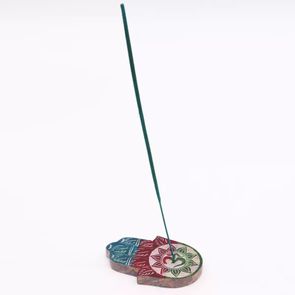 Soapstone Hamsa Incense Holder - OM - Image 2