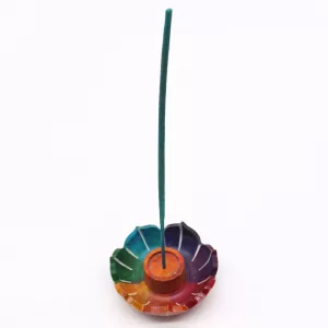 Soapstone Small Lotus Flower Incense Holder – Chakra Colours