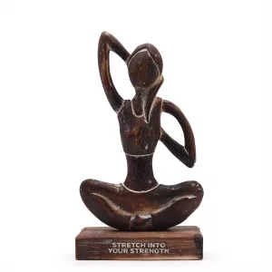 Wooden Yoga Lady - Antique - Cow Face Pose - \"Stretch into Your Strength\"
