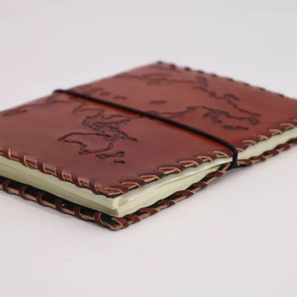 Travel Journal with wrap - Light Tan - 96 pages - 17x13cm - Image 2