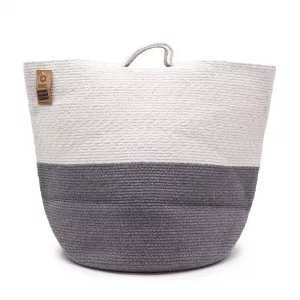 Cotton Rope Laundry / Storage Big Basket 45x40cm - Grey
