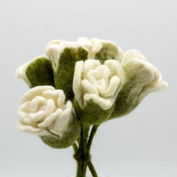 Felt Flowers - White Roses - Image 3