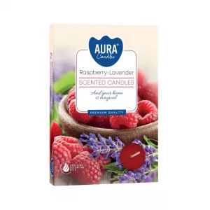 Set of 6 Scented Tealights - Raspberry & White Lavender