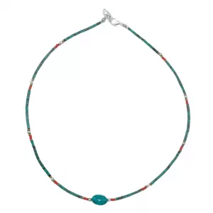 Nepalese Extra Fine Gem Necklace - Turquoise Stone & Beads