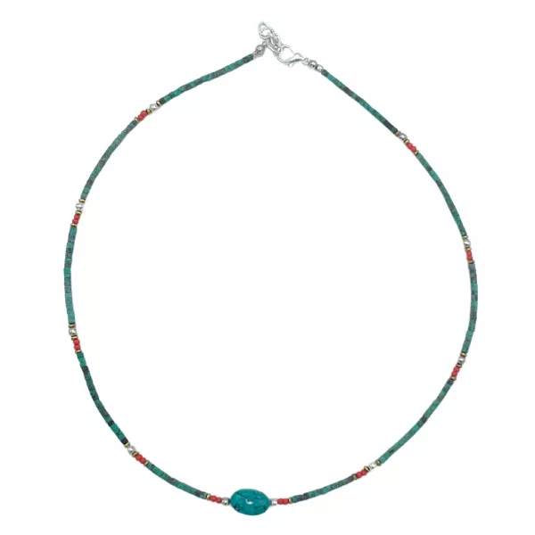 Nepalese Extra Fine Gem Necklace - Turquoise Stone & Beads