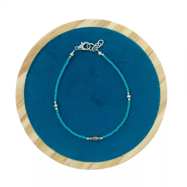 Nepalese Extra Fine Gem Bracelet - Turquoise & Teardrop - Image 2