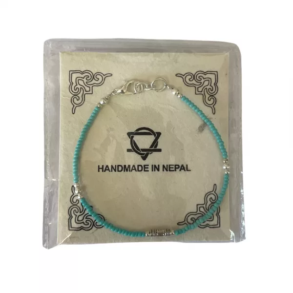 Nepalese Extra Fine Gem Bracelet - Turquoise & Teardrop - Image 3