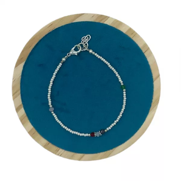 Nepalese Extra Fine Gem Bracelet - Pearl & Cut Beads - Image 2