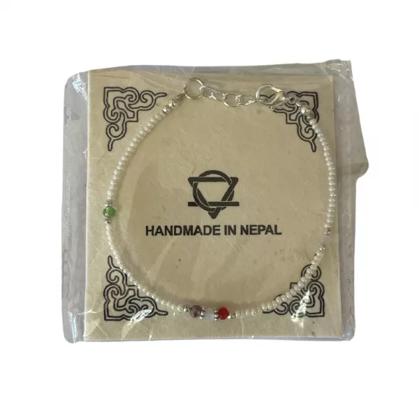 Nepalese Extra Fine Gem Bracelet - Pearl & Cut Beads - Image 3