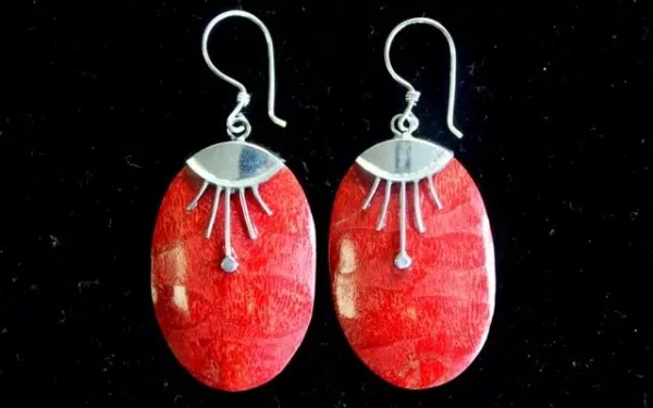 925 Silver Earrings - Oval Décor - Image 2