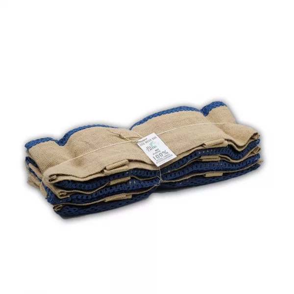 Pure Soft Jute and Cotton Mesh Bag - Denim - Image 2