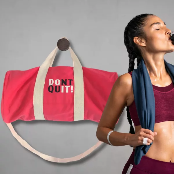 Don\'t Quit Gym Bag - Cherry Pink - Image 2