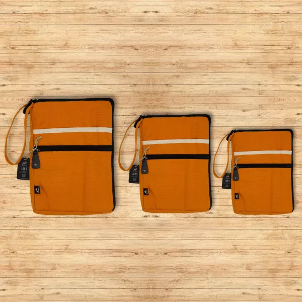 Canvas Large Laptop Pouch - Orange - Image 4