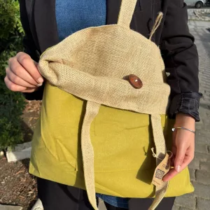 Jute & Cotton Reversible Big Bag – Pistachio