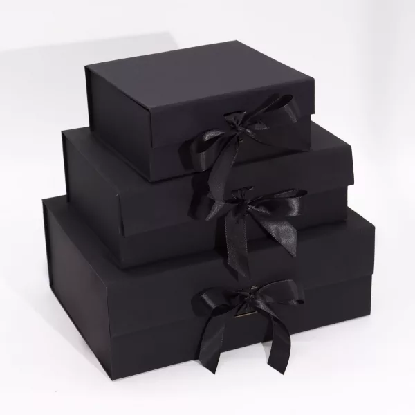 Flat Pack Gift Box - Extra Large  (33x25x12cm) - Black - Image 2