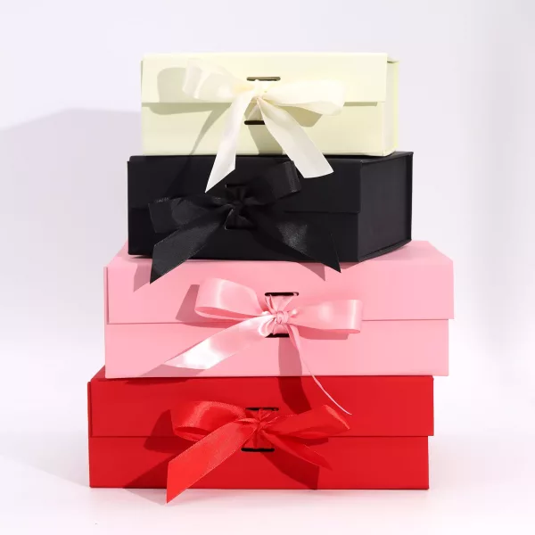 Flat Pack Gift Box - Large  (28.2x20.2x9.2cm) - Pink - Image 6