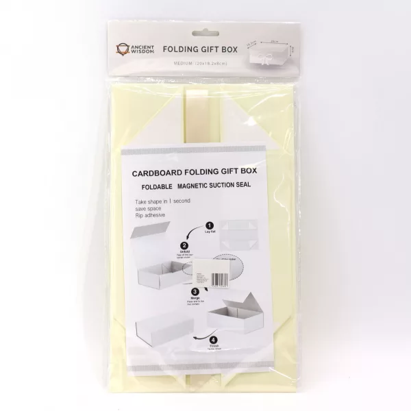 Flat Pack Gift Box - Medium Square (20x18.2x8cm) - Ivory - Image 2