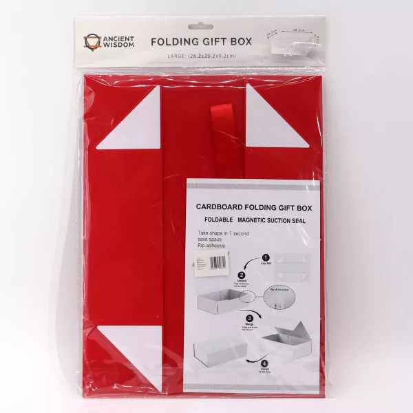 Flat Pack Gift Box - Large  (28.2x20.2x9.2cm) - Red - Image 2