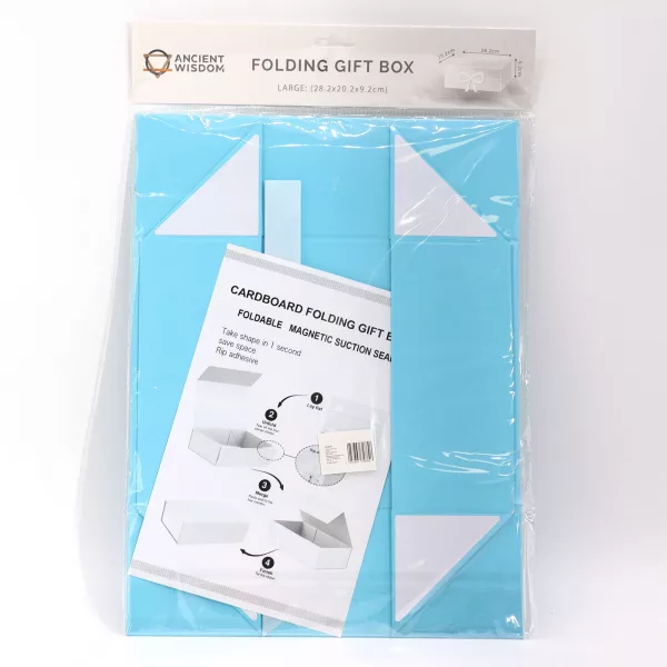 Flat Pack Gift Box - Large  (28.2x20.2x9.2cm) - Baby Blue - Image 2