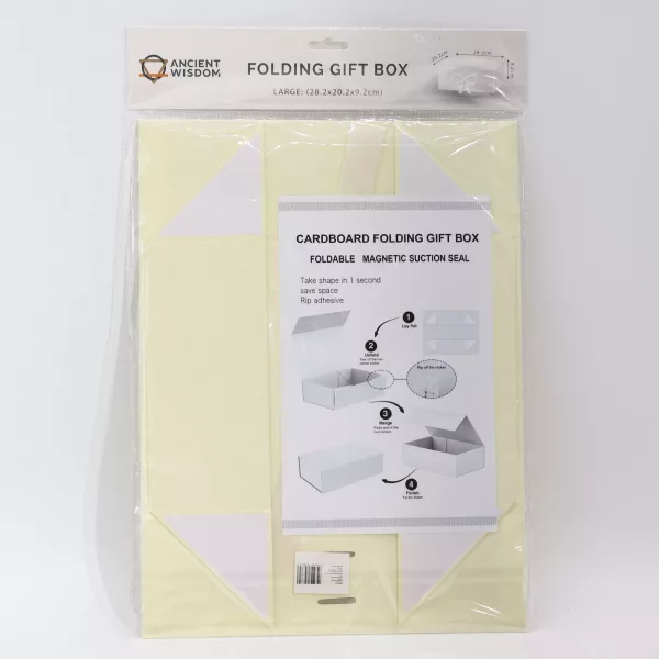 Flat Pack Gift Box - Large  (28.2x20.2x9.2cm) - Ivory - Image 2