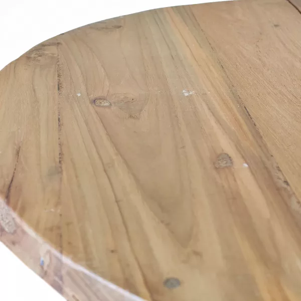 Round Folding Coffee Table - 50cm - Recycled Wood - Image 6