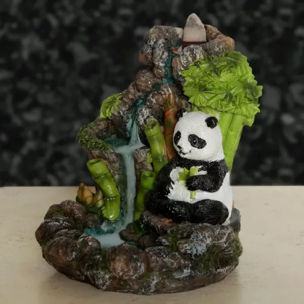 Bamboo Waterfall Panda Backflow Incense Burner - Image 2