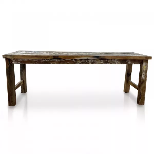 Recycled Teakwood Display / Dining Table 2.2m - No Bottom Shelf