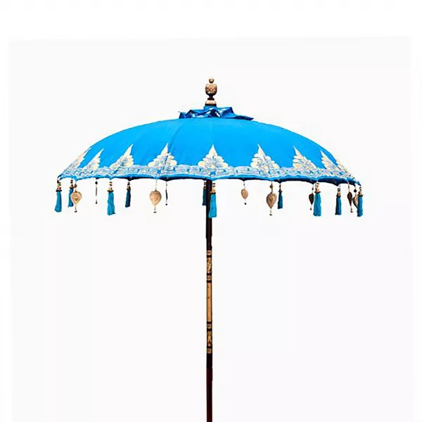 Bali Patio Parasol - Cotton - Turquoise Decor - 2m