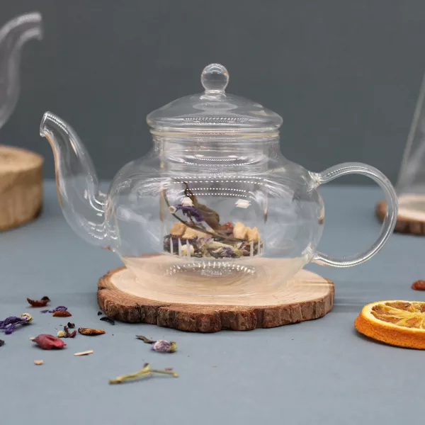 Glass Infuser Teapot - Round Pearl - 400ml - Image 2