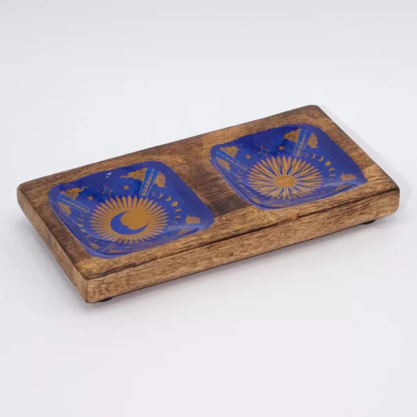 Hop Hare Enameled Double Trinket Tray - Sun & Moon - Image 3