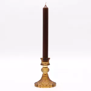 Vintage Dinner Candle Holder – Antique Amber