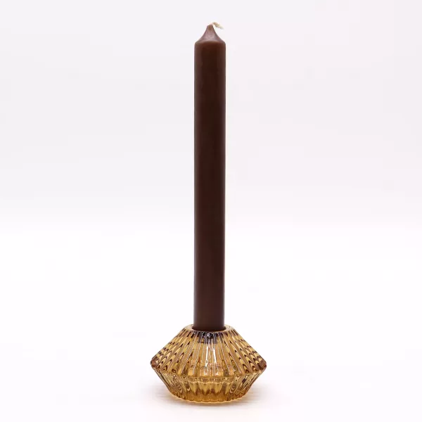 Flower Flip Dinner Candle / Tealight Holder - Antique Amber - Image 2