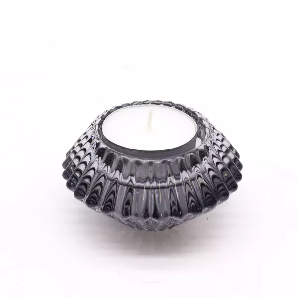 Flower Flip Dinner Candle / Tealight Holder - Midnight Grey - Image 3