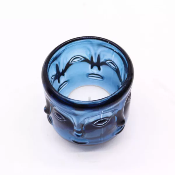 Buddha Faces Candle Jar - Royal Blue - Image 2