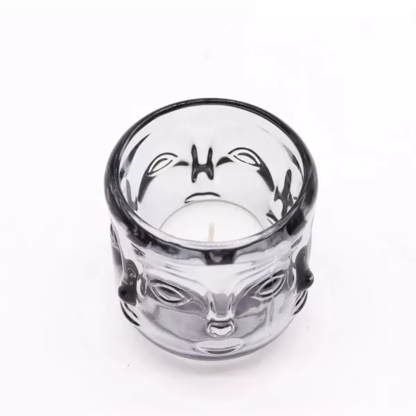 Buddha Faces Candle Jar - Midnight Grey - Image 2