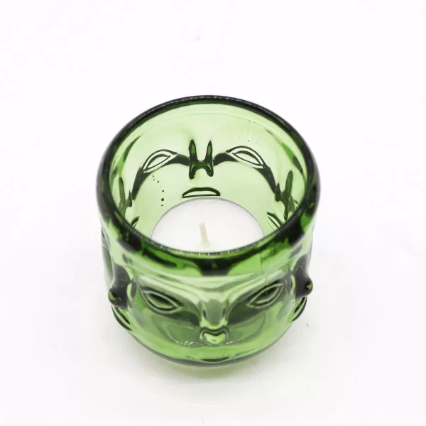 Buddha Faces Candle Jar - Garden Jade - Image 2