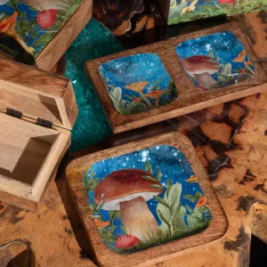 Enamelled Boxes and Trays with Mushroom Design